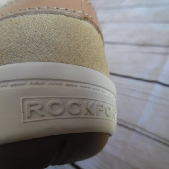 Rockport Leather Walking Trustride Cushioned Comfy Lace up Beige  Sneakers Shoes - Picture 11 of 13